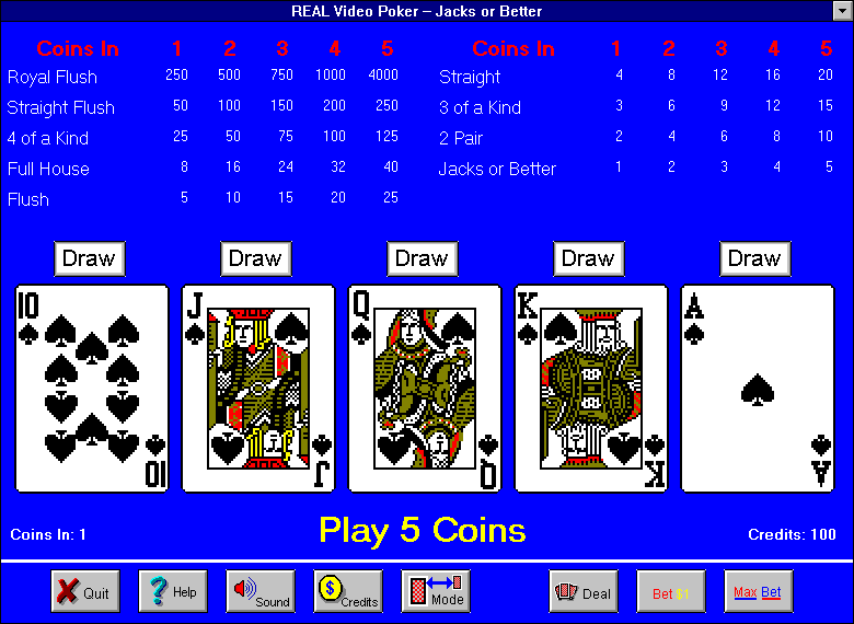 Real Video Poker abandonware