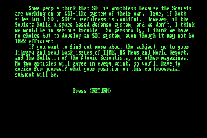 SDI: Strategic Defense Initiative 1