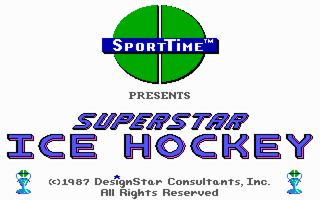 Superstar Ice Hockey gameplay (PC Game, 1987)