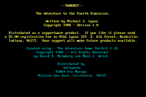 Tamoret: The Adventure to the Fourth Dimension 0