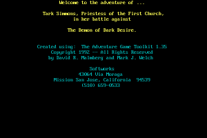 Tark Simmons, Priestess of the First Church, in her battle against the Demon of Dark Desire 0
