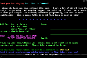 Text Missile Command 7