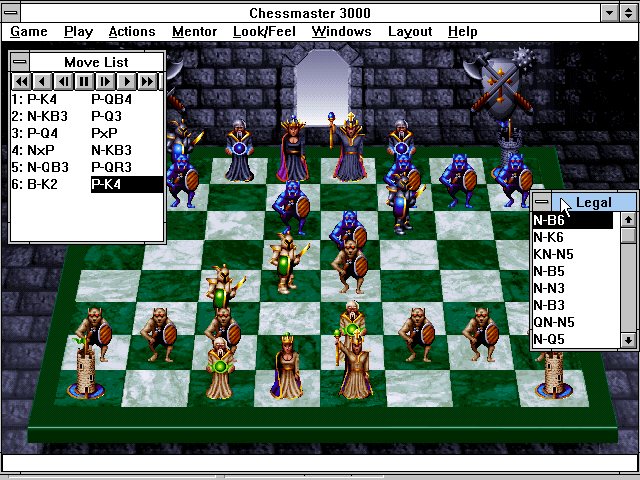 Chessmaster 3000 - PC DOS gameplay 