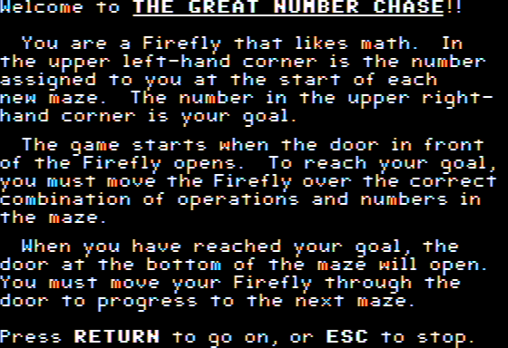 The Great Number Chase abandonware