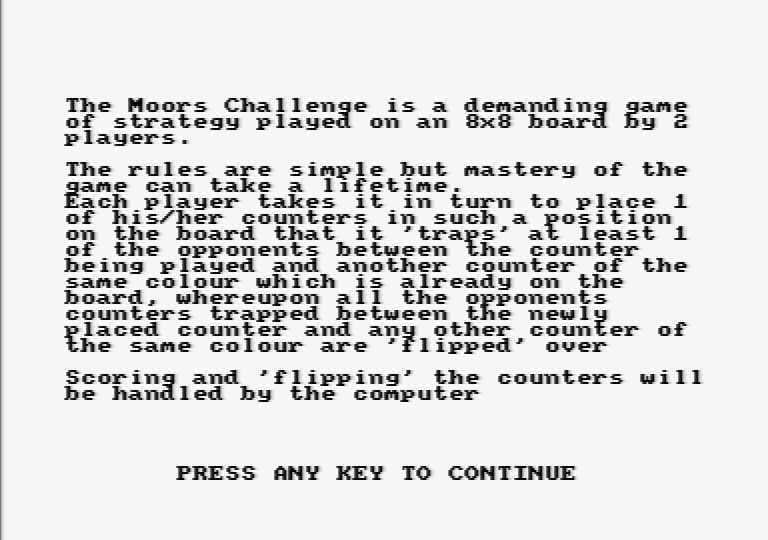 The Moors Challenge abandonware