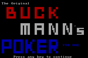 The Original Buck Mann's Poker for One 1
