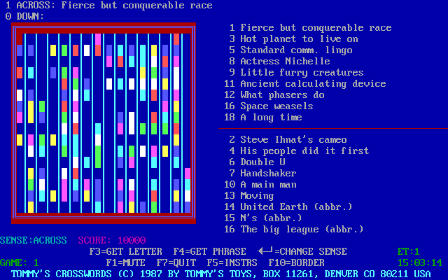 Tommy's Crosswords abandonware