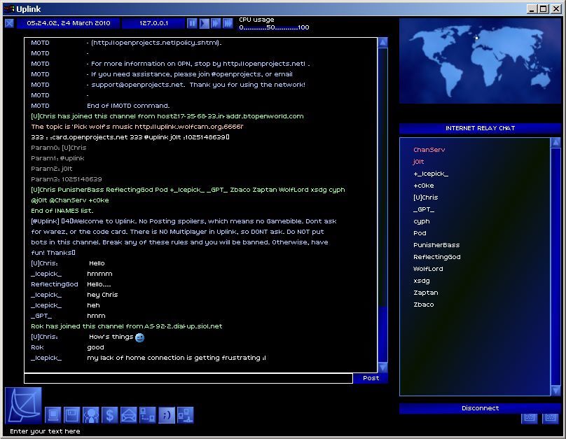 uplink hacker elite internic accessed file