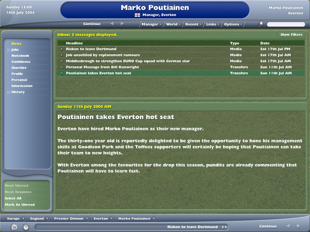 Worldwide Soccer Manager 2005 Worldwide Soccer Manager 2005
