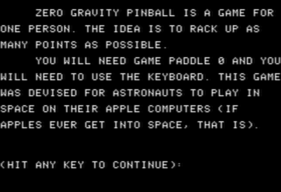 Zero Gravity Pinball abandonware