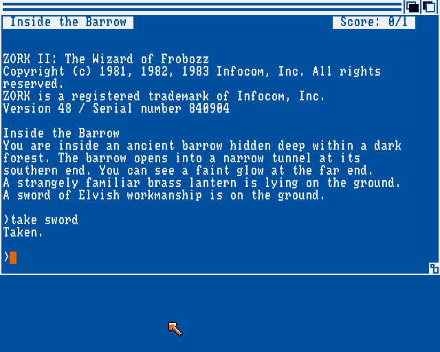 Zork II: The Wizard of Frobozz abandonware